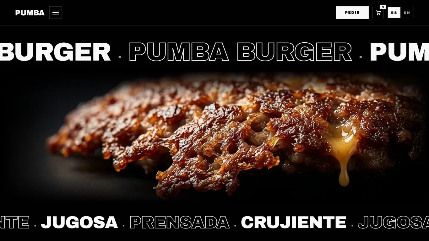 Portada de Pumba Burger con las dos marquesinas y la costra a sangre